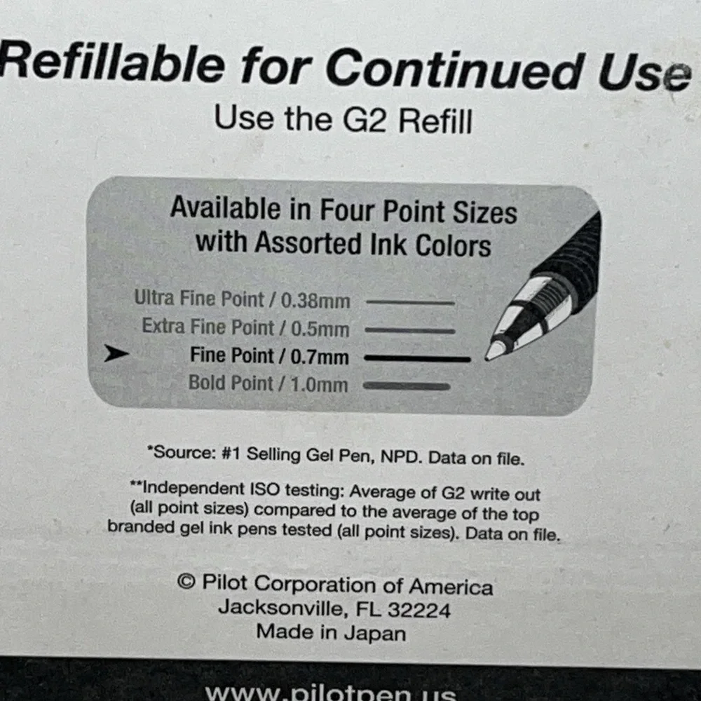 Pilot G2 Retractable Premium Gel Ink Set | 20 Pens | Assorted 0.7mm | G27200